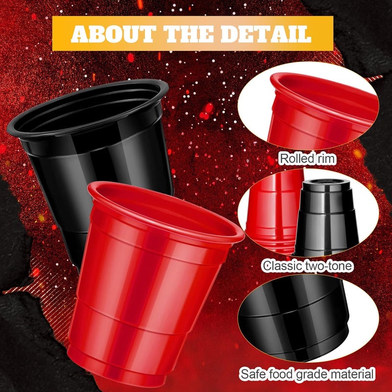cssopenss 120 Pcs 2 oz Happy New Year shot cups Red And Black Plastic shot Glasses Happy New Year shot glasses for Drinking Tastings Served Snacks Jello Tastings and Samples - Image 5